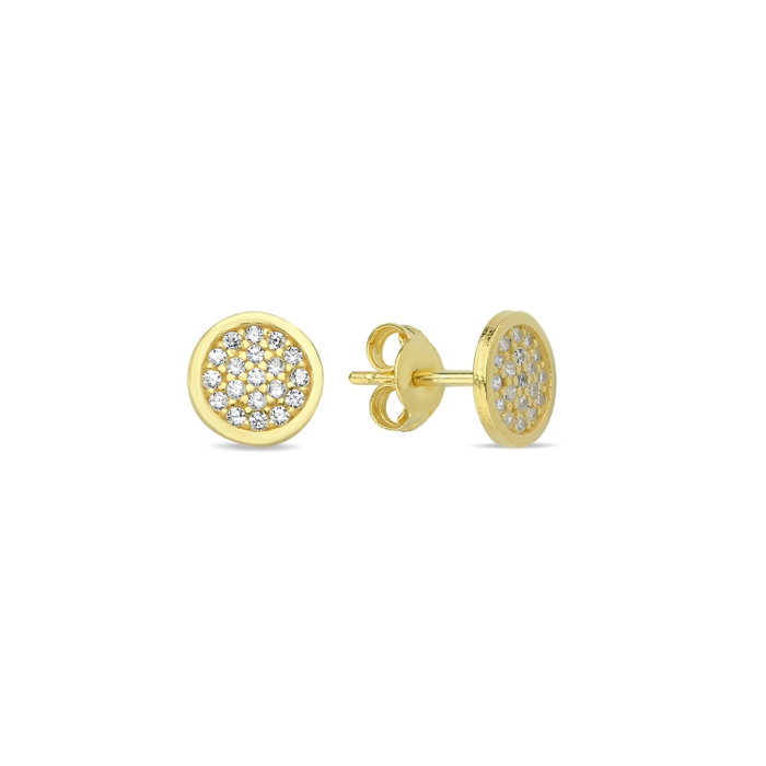 Heliophilia Silver Pendientes de Plata de Ley 925 con Recubrimiento de Oro y Circón Heliophilia Silver Pendientes de Plata de Ley 925 con Recubrimiento de Oro y Circón